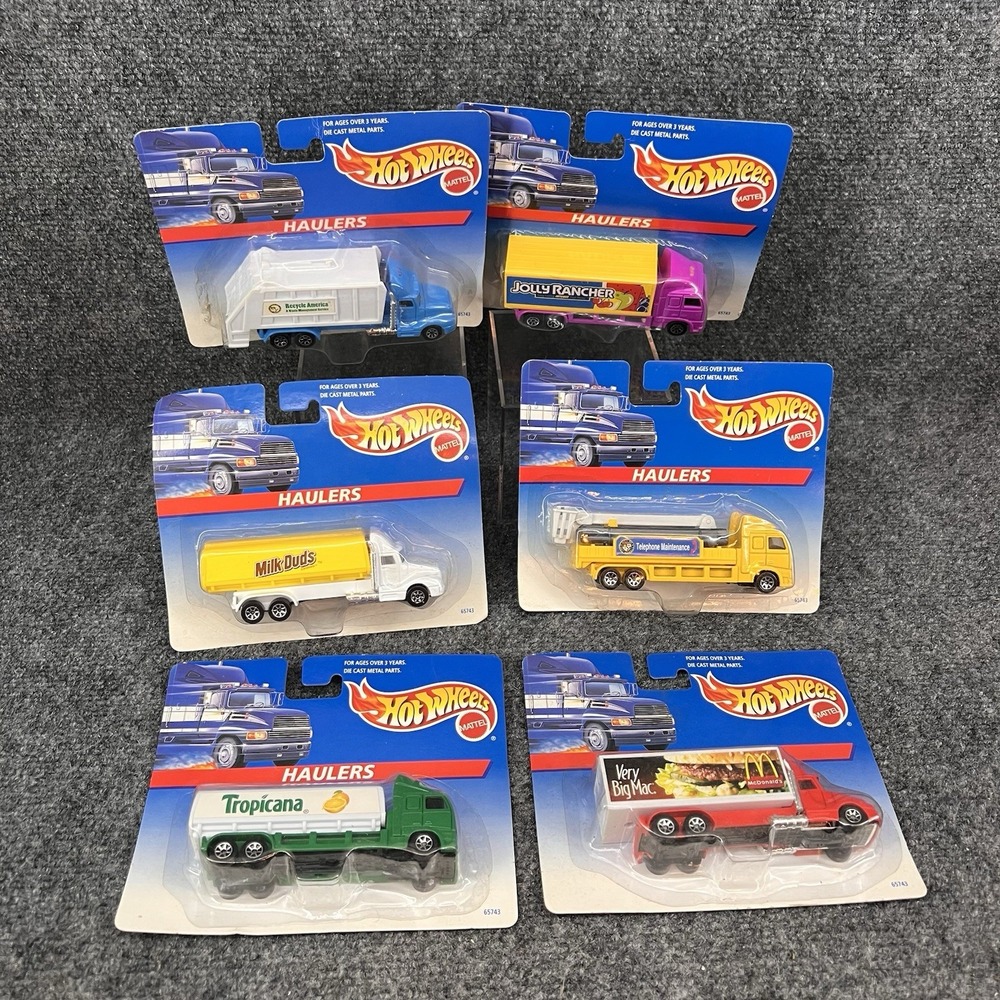 Lot Of 6 Hot Wheels Haulers Tractor Trailers 1996 NIP McDonald's Tropicana